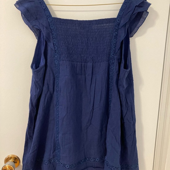 Navy sleeve pleated tunic - Picture 2 of 10